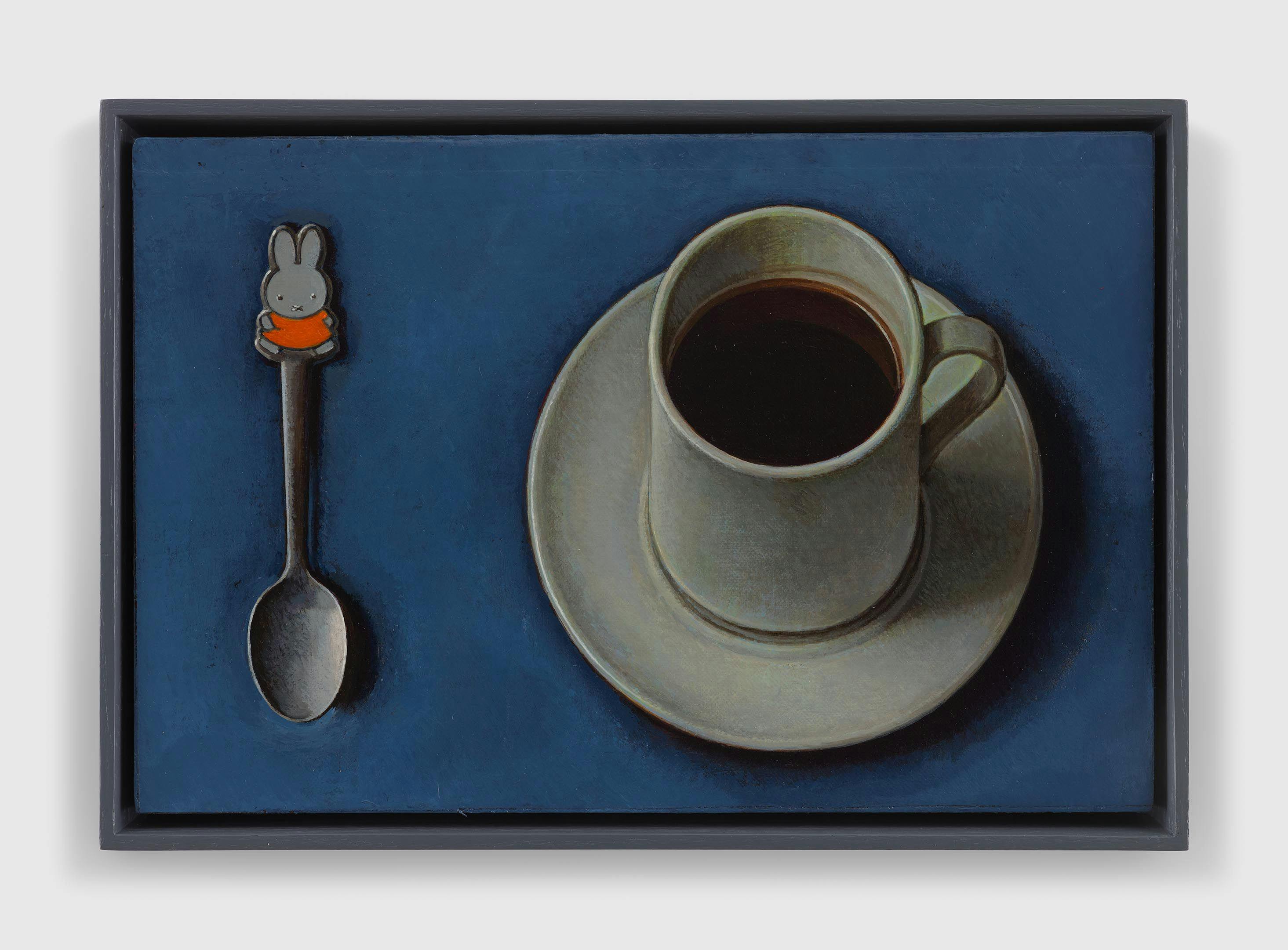A painting by Liu Ye, titled A Cup of Coffee, dated 2023.