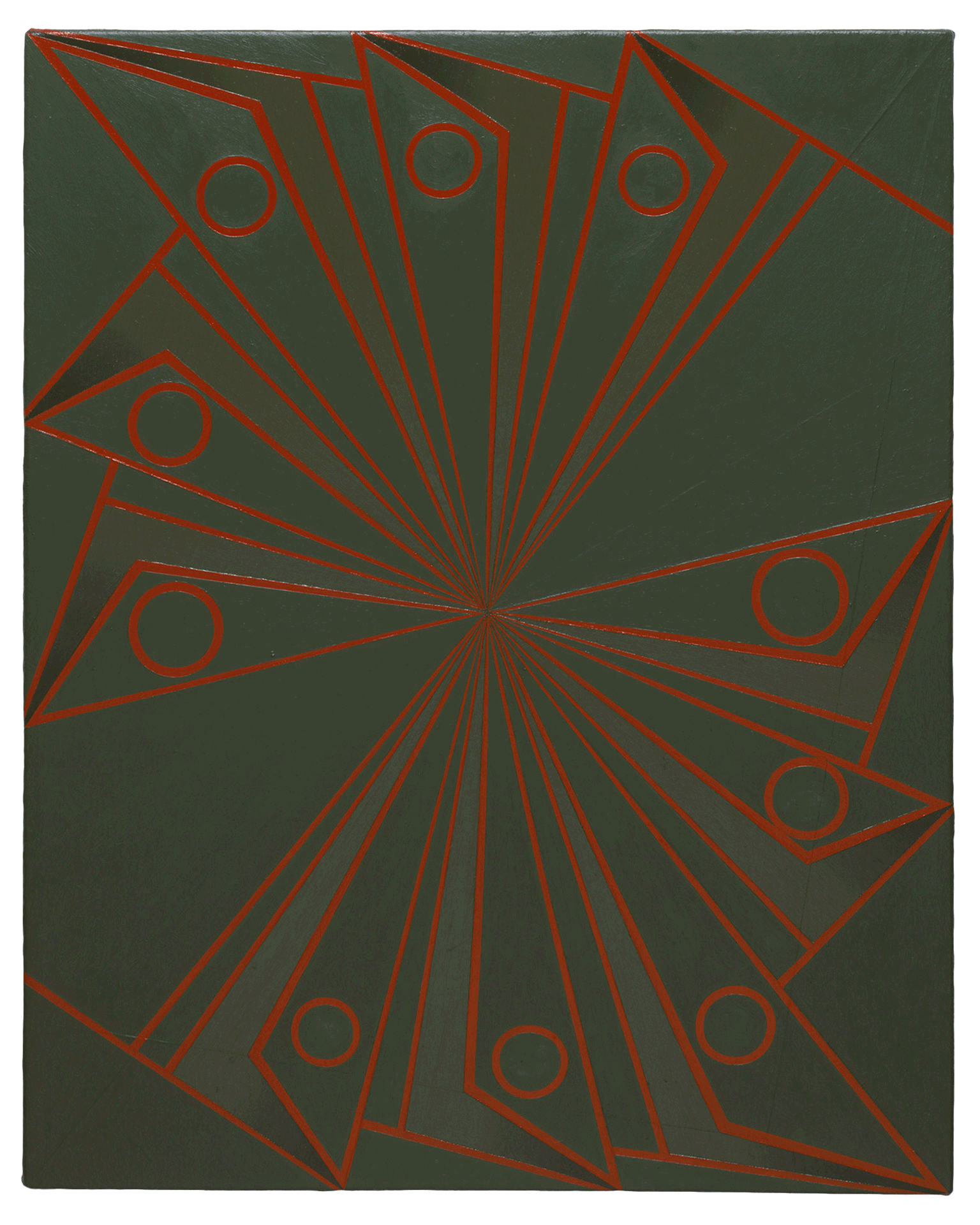 A painting by Tomma Abts, titled Thiale, dated 2004.