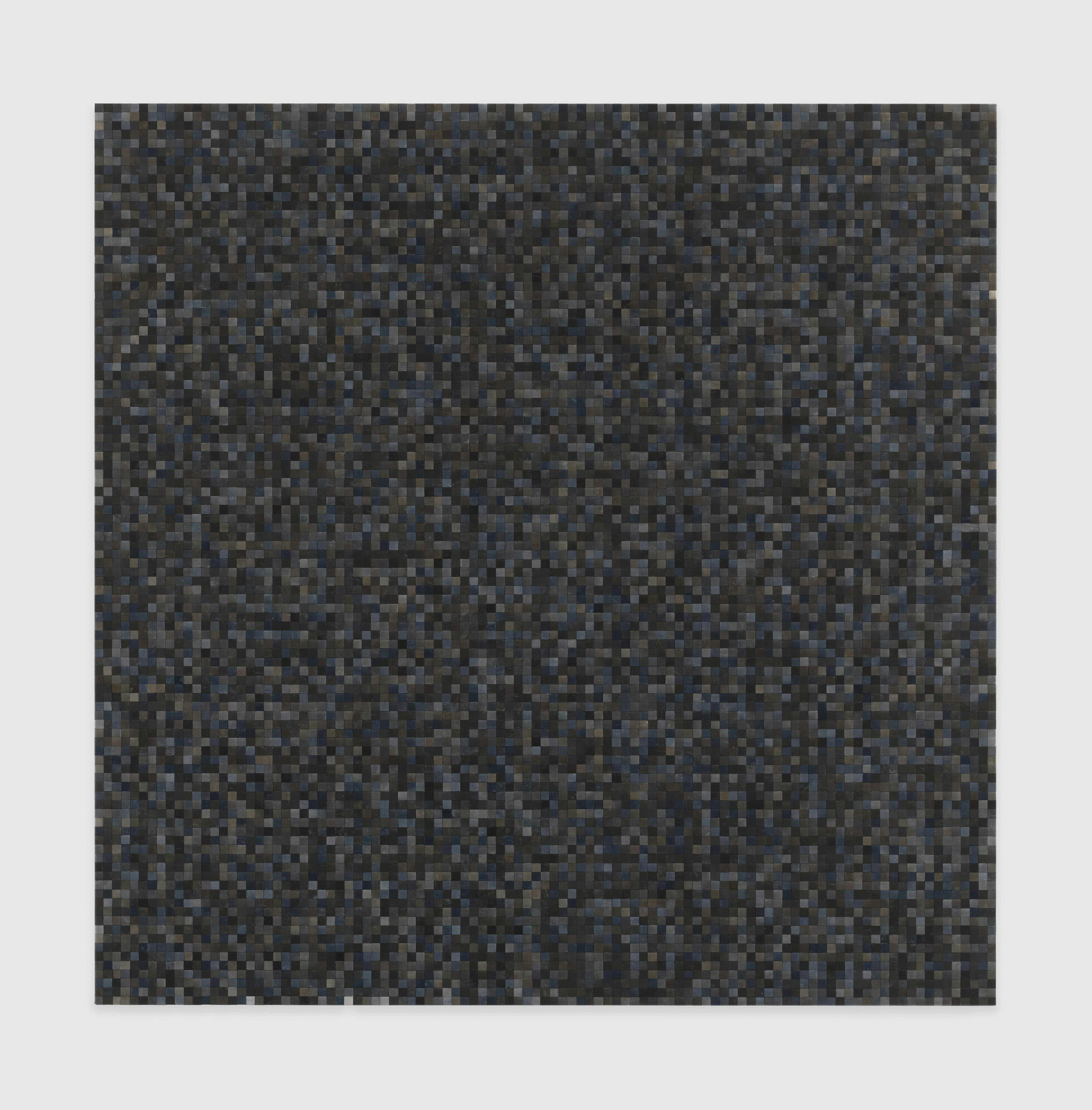 A painting by Toba Khedoori, titled Untitled (black squares), dated 2011 to 2012.