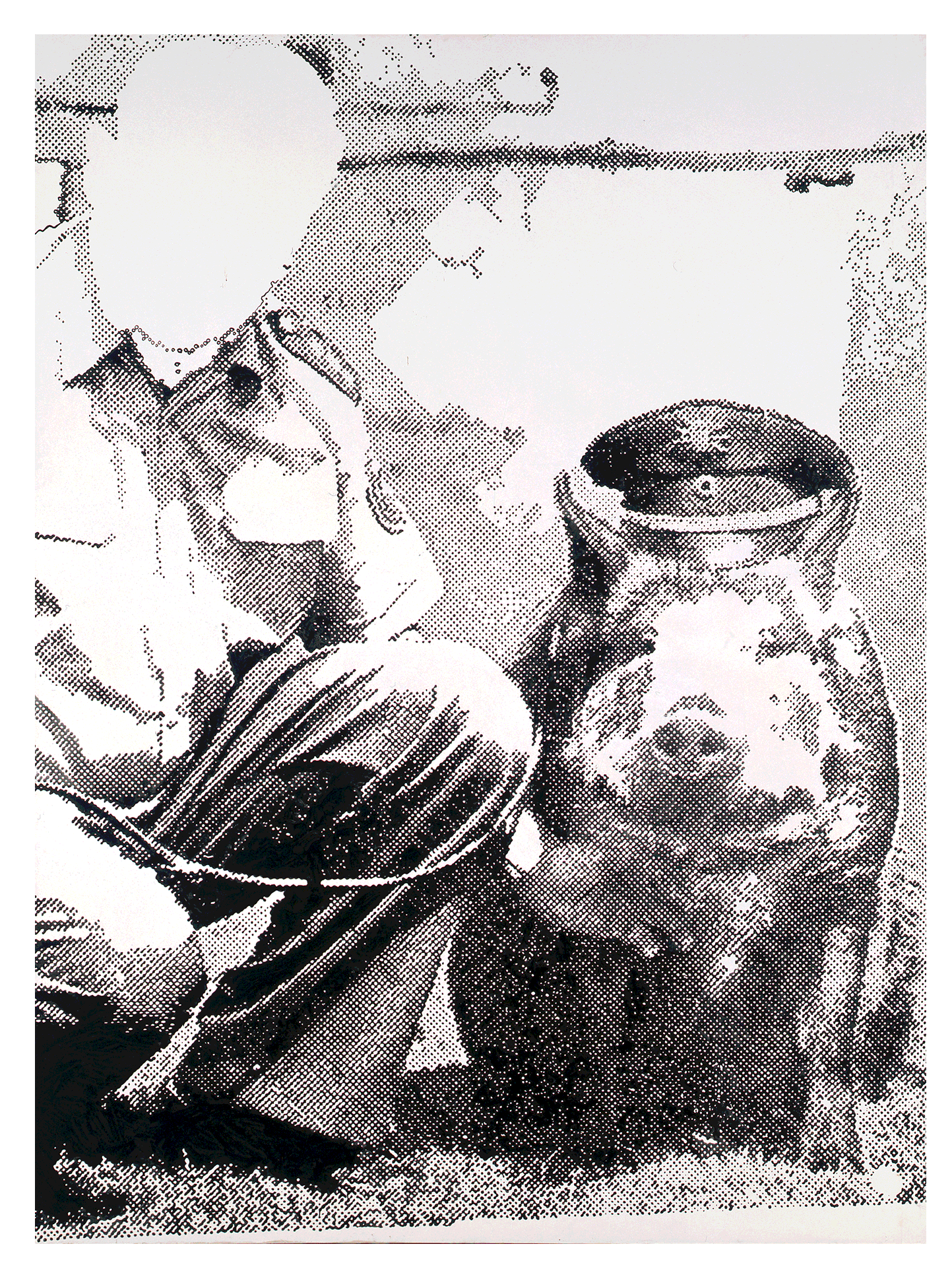 A painting by Sigmar Polke titled Polizeischwein (Police Pig), dated 1986.