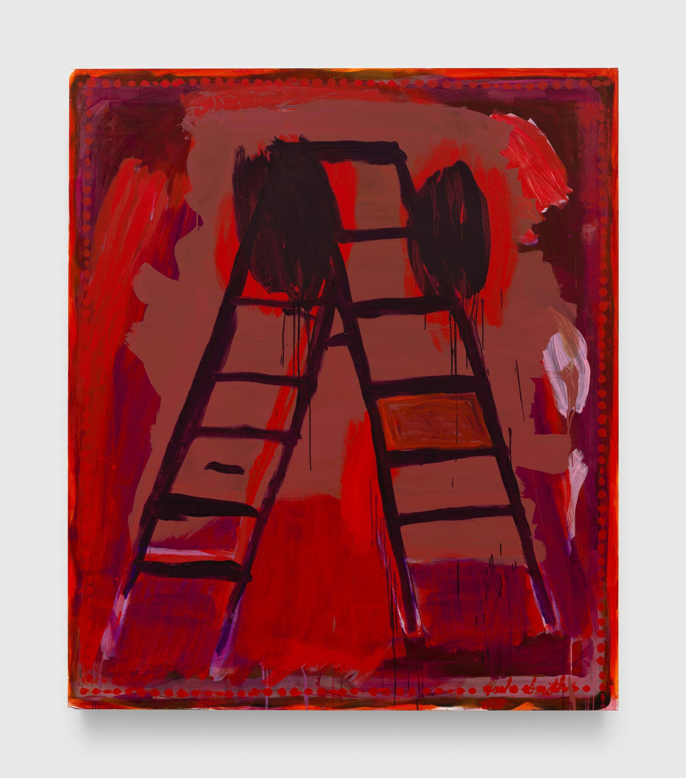 A painting by Josh Smith, titled Stepladder, dated 2023.