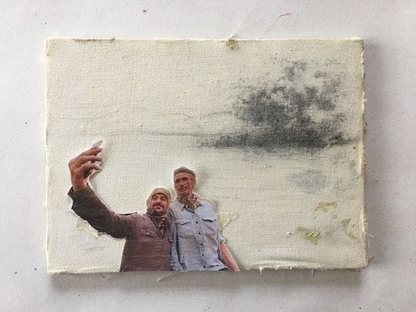 A work by Francis Aÿls titled Untitled, Mosul (selfie), dated 2016.