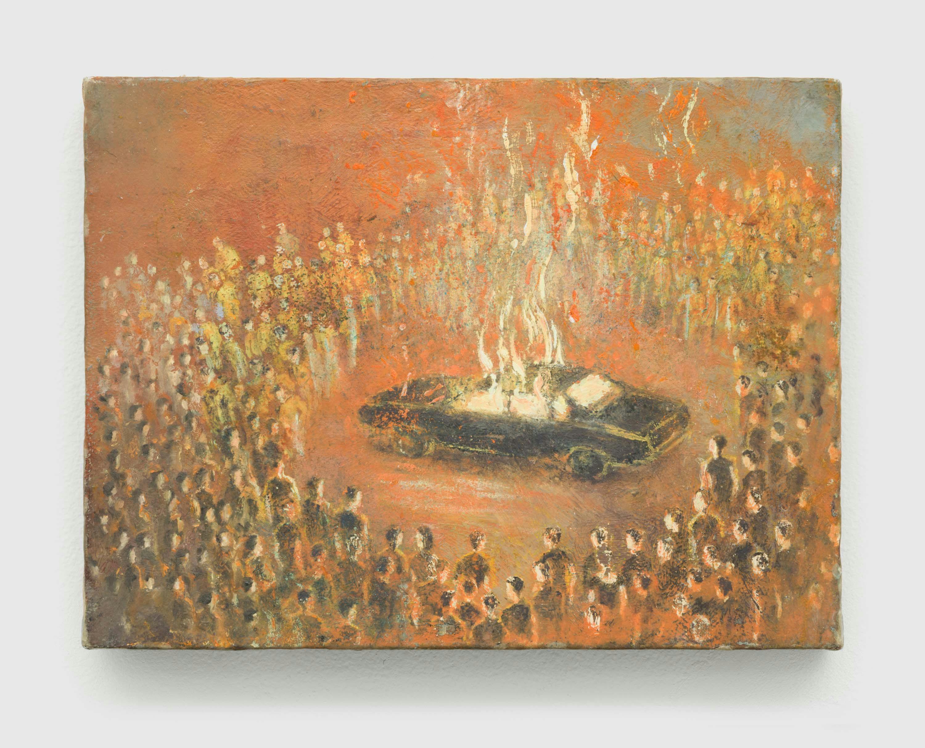 A painting by Francis Alÿs, titled Linchados, dated 2010.