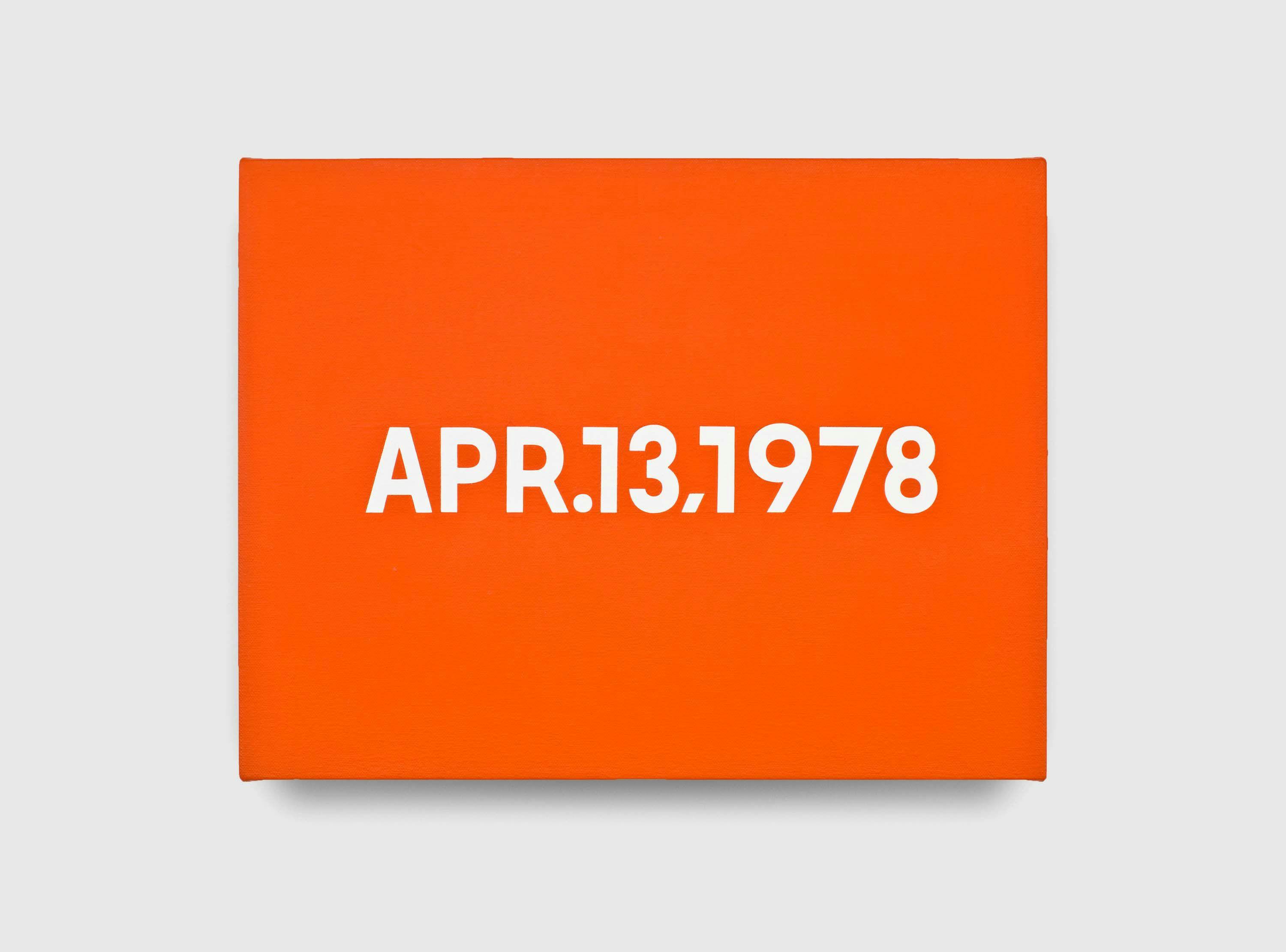 A painting by On Kawara, titled APR. 13, 1978, dated 1978.
