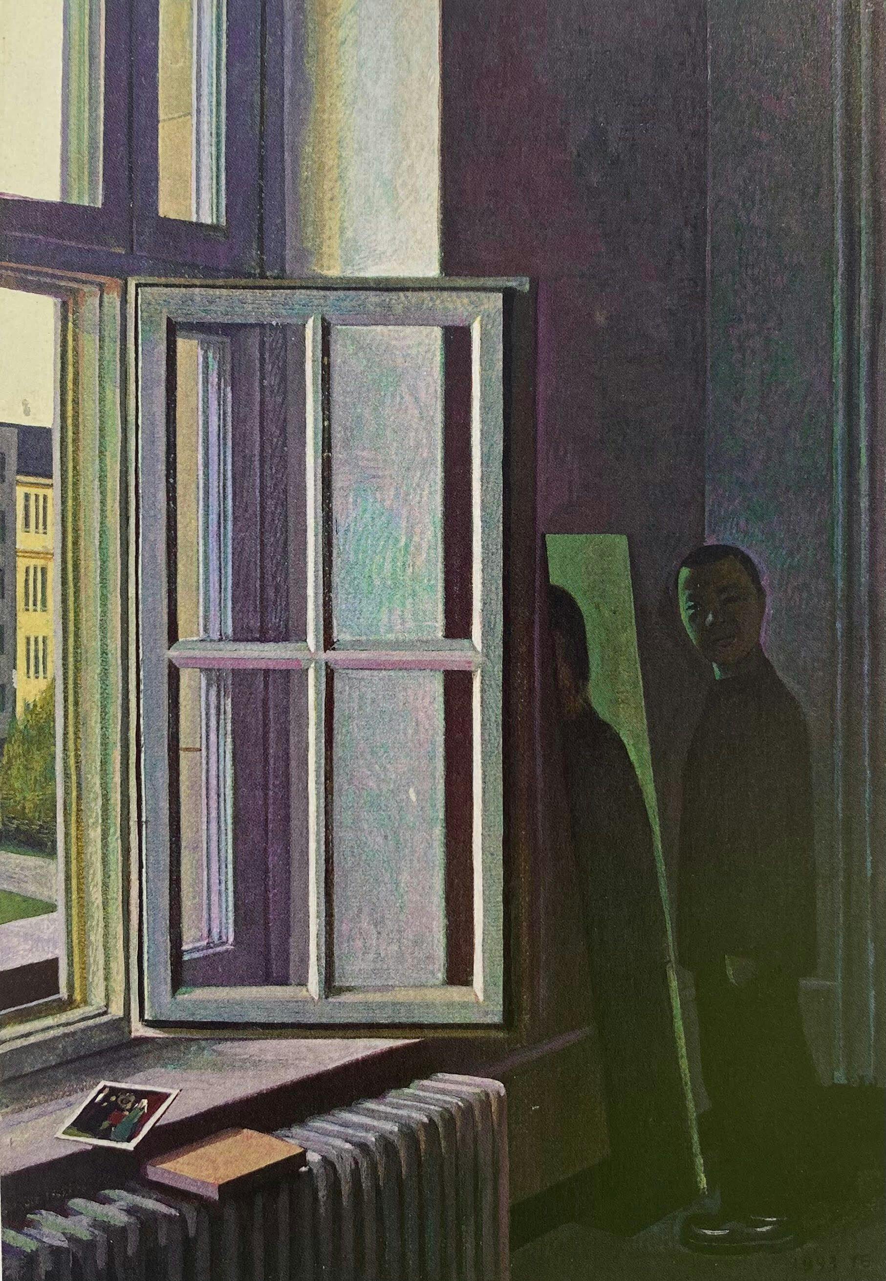 A painting by Liu Ye, titled ﻿Self Portrait in Studio, dated 1993.